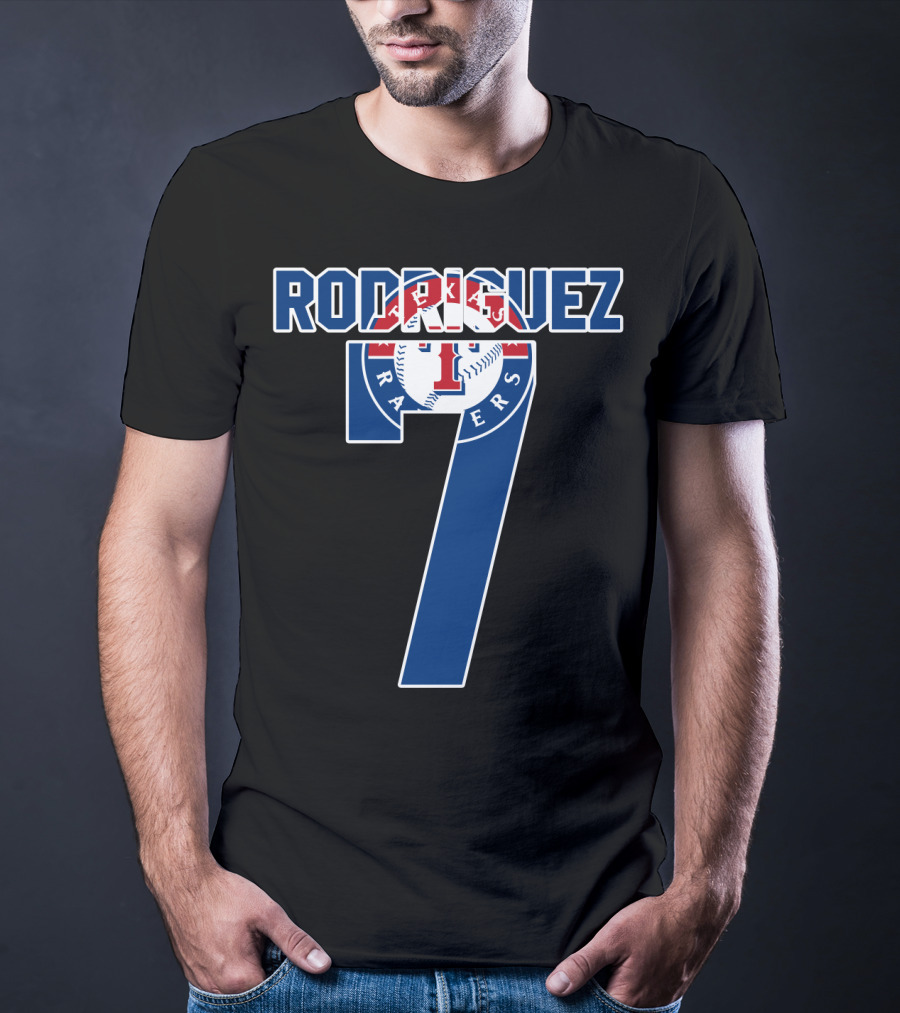 Rodriguez Texas Rangers Number 7 Baseball T-Shirt