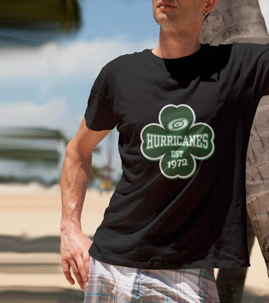 Carolina Hurricanes Shamrock Logo Est 1972 St. Patrick's Day T-Shirt