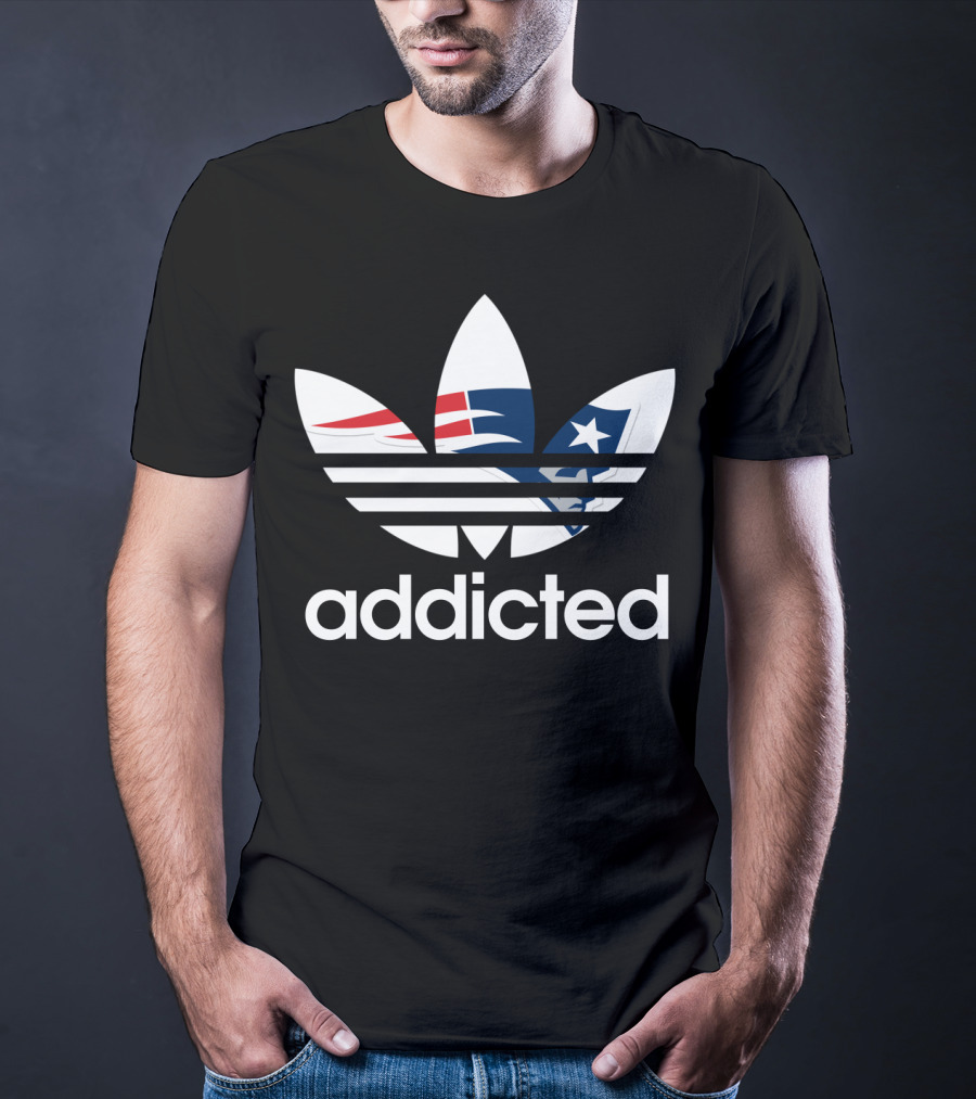 New England Patriots Addicted Nfl Logo Mashup T-Shirt
