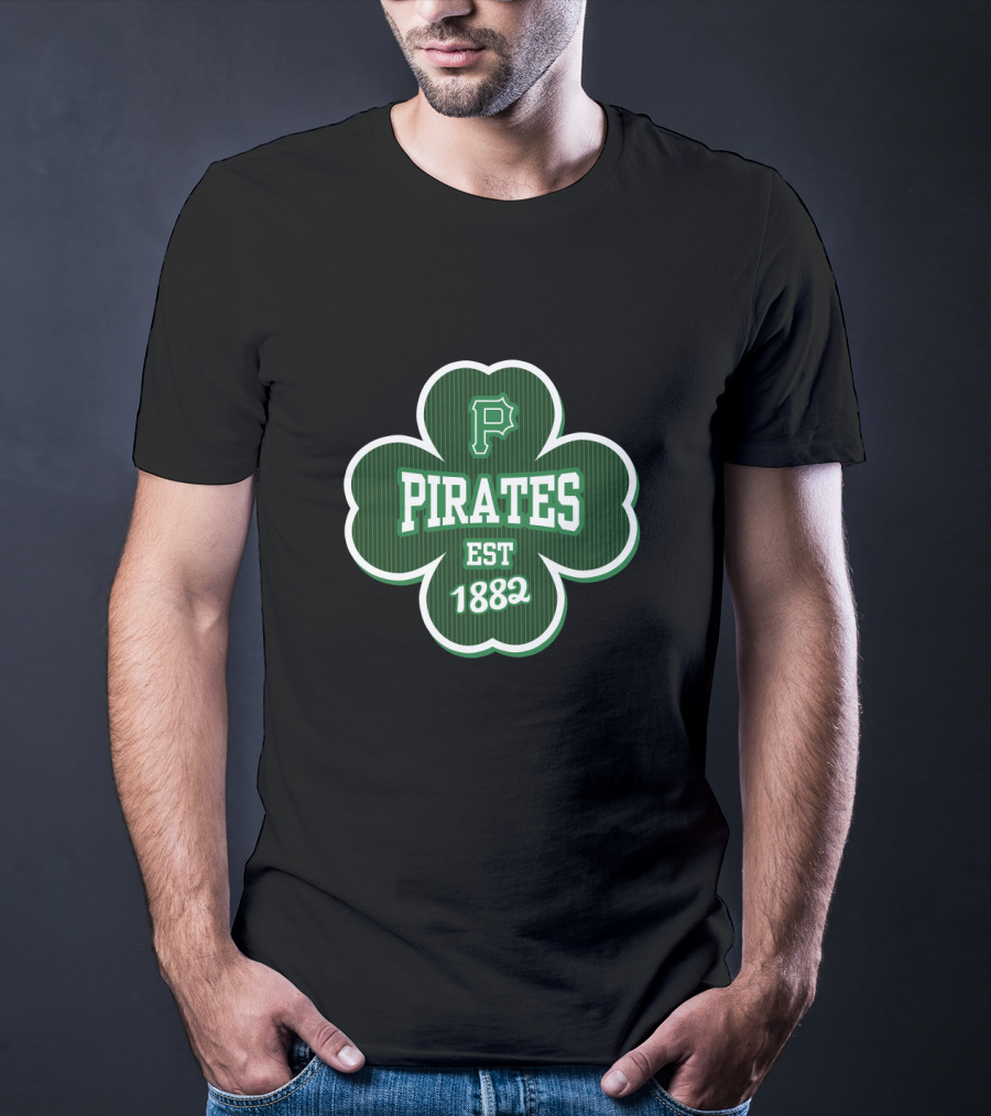Pittsburgh Pirates St Patrick's Day Clover Logo Est 1882 T-Shirt