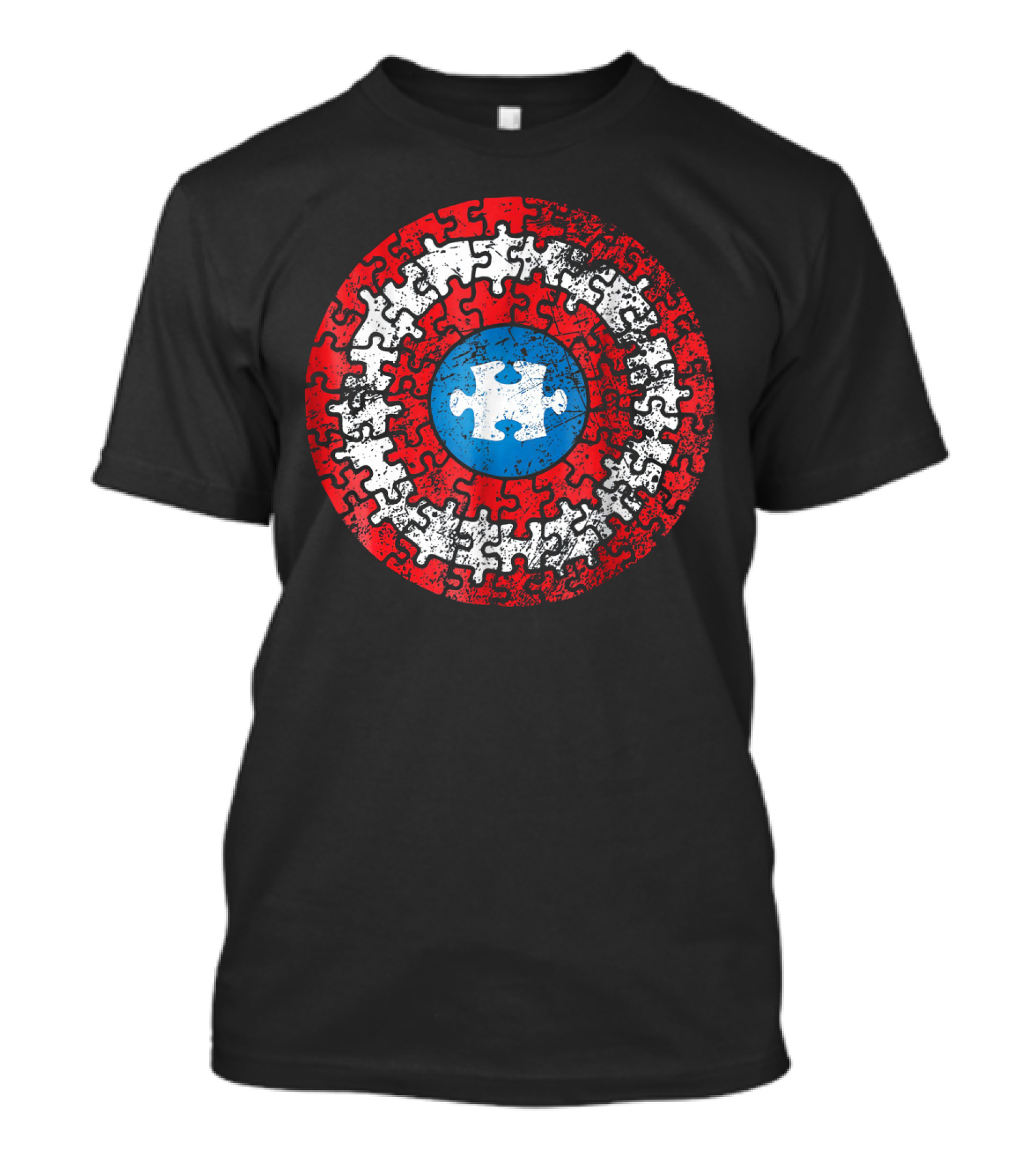 Captain America Shield Autism Awareness Puzzle T-Shirt