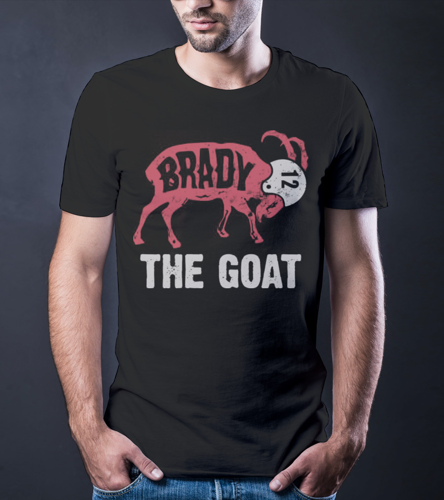 Brady 12 The Goat Graphic With Number Helmet T-Shirt