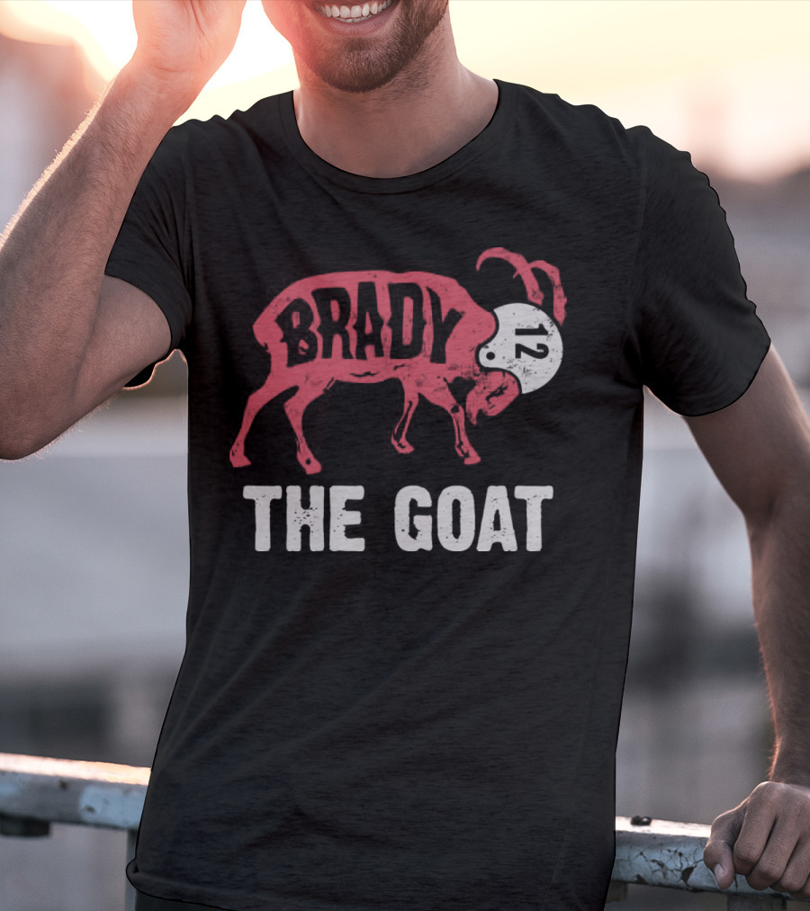 Brady 12 The Goat Graphic With Number Helmet T-Shirt