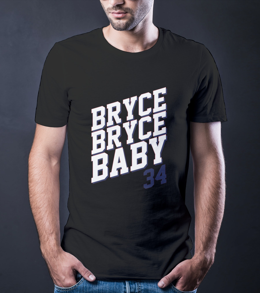Bryce Bryce Baby 34 Sports Reference Tee Featuring Athlete Number T-Shirt