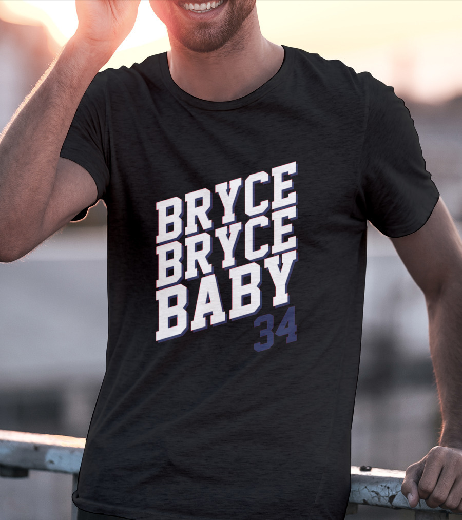 Bryce Bryce Baby 34 Sports Reference Tee Featuring Athlete Number T-Shirt