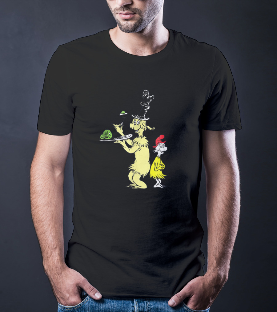 Sam I Am And Friend With Green Eggs And Ham Dr Seuss Classic Characters T-Shirt