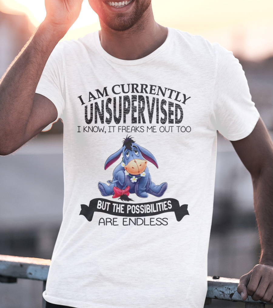 Eeyore Currently Unsupervised I Know It Freaks Me Out Too But The Possibilities Are Endless T-Shirt
