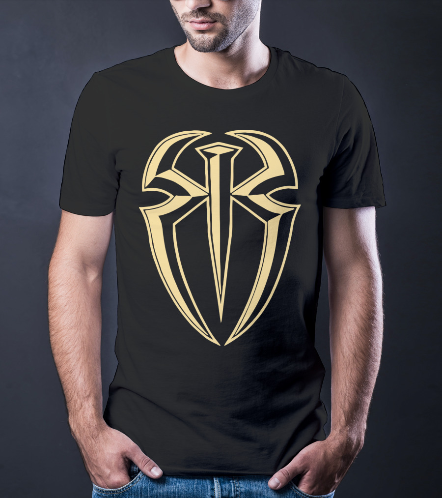 Roman Reigns Gold Tribal Crest Logo WWE Merchandising T-Shirt