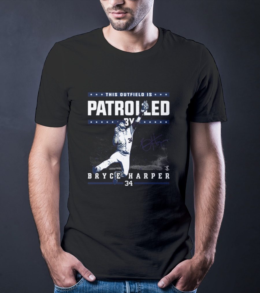 Bryce Harper Patrolling This Outfield Catch Action T-Shirt