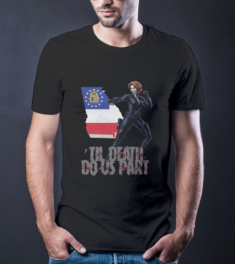 Georgia Flag Black Widow 'Til Death Do Us Part T-Shirt