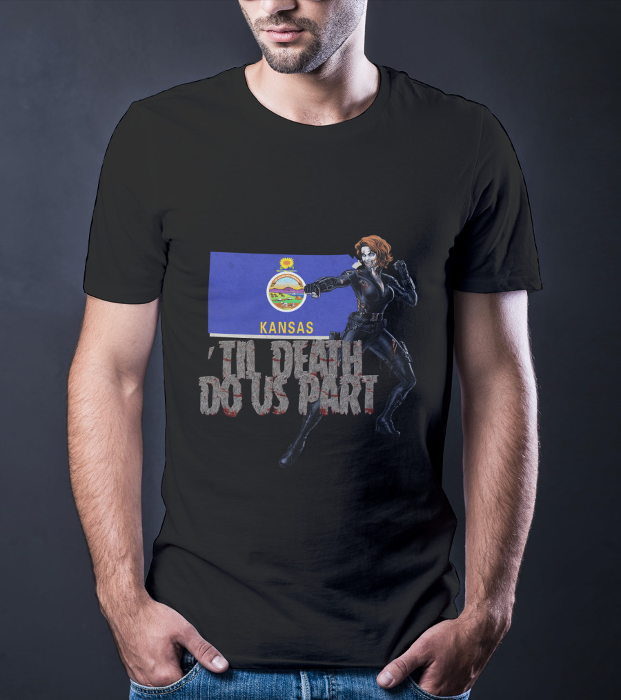 Kansas Black Widow 'Til Death Do Us Part T-Shirt