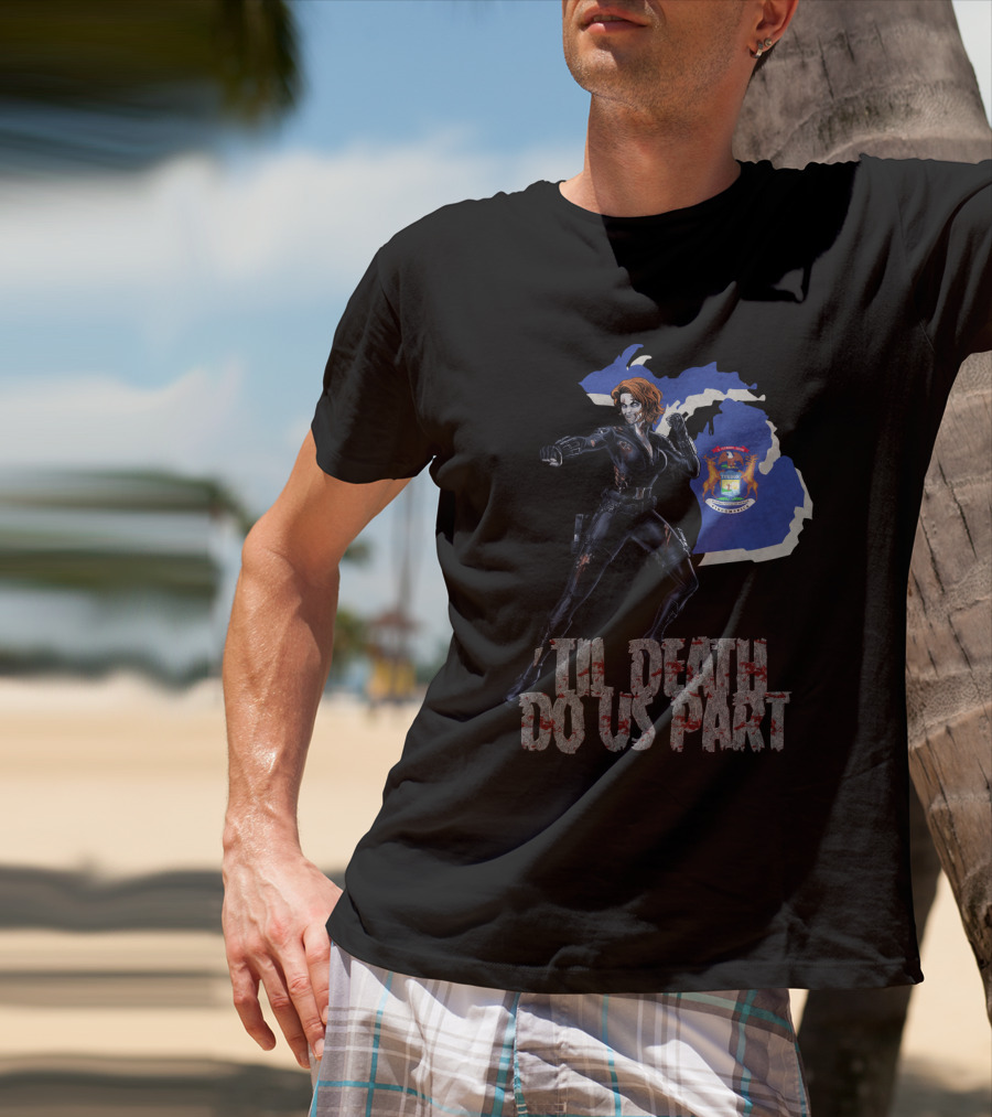 Til Death Do Us Part Black Widow Michigan State T-Shirt