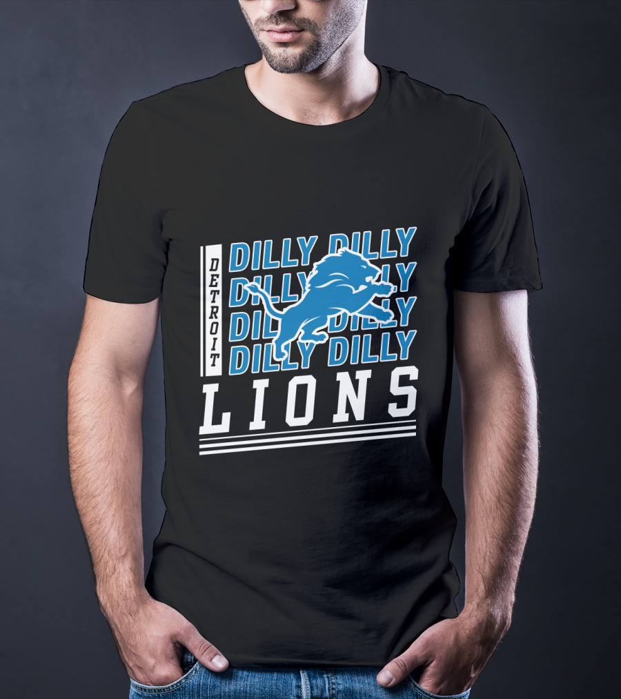 Detroit Lions Dilly Dilly Bud Light Fans Football Team Blue Lion T-Shirt