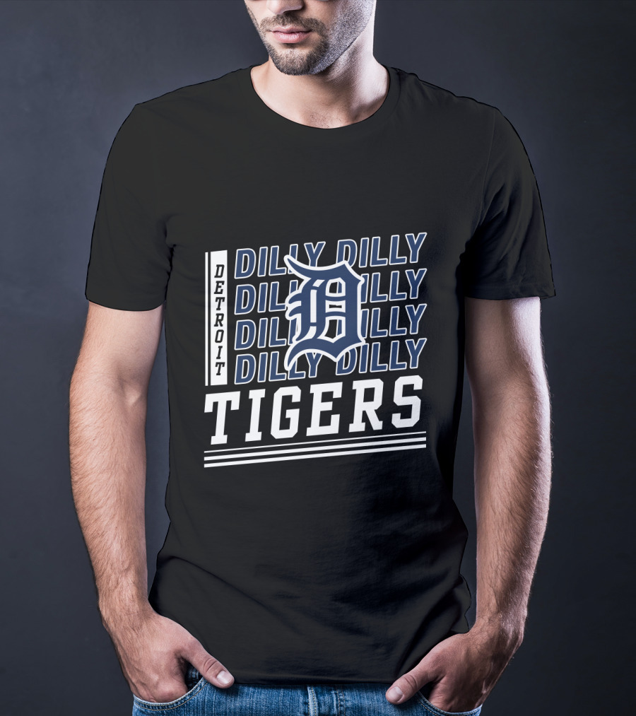Detroit Tigers Dilly Dilly Detroit D Logo Tigers T-Shirt