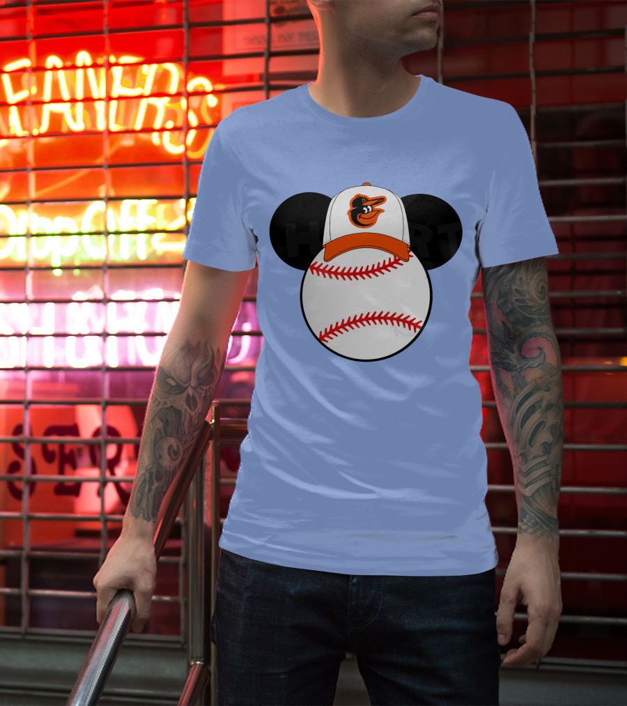 Baltimore Orioles Mickey Ears Baseball Hat With Team T-Shirt