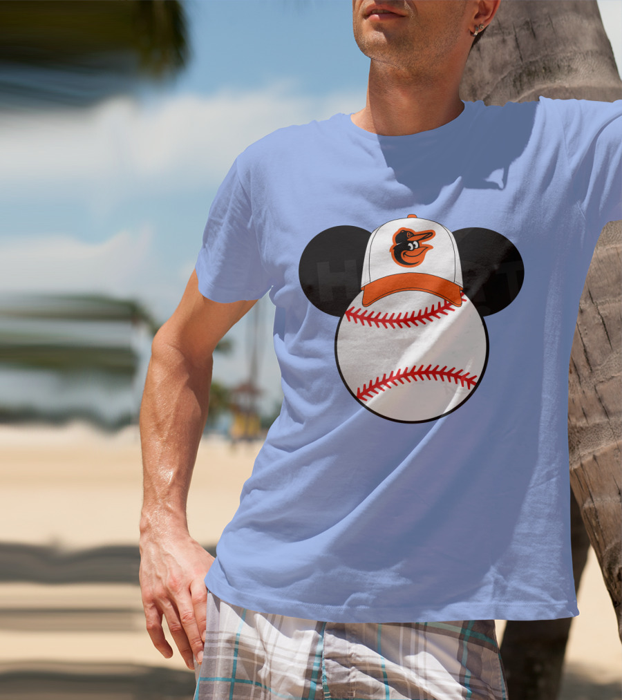 Baltimore Orioles Mickey Ears Baseball Hat With Team T-Shirt