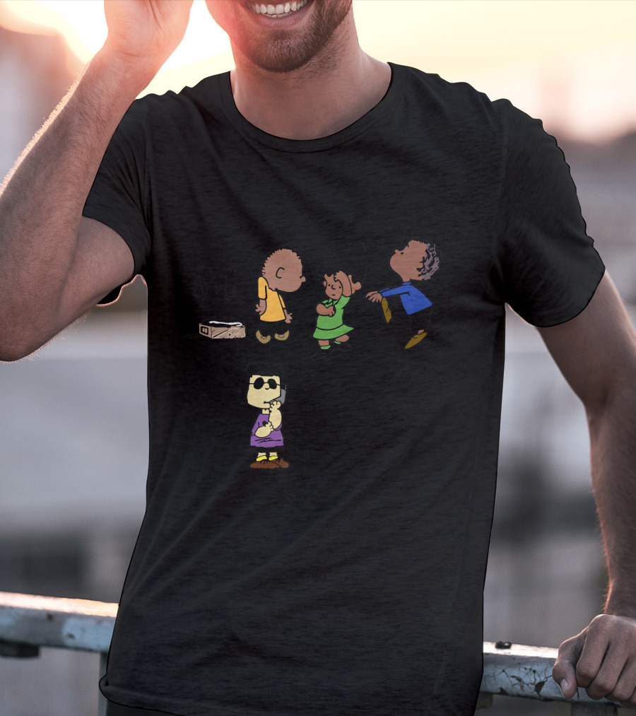 Bbq Snitch Dancing Peanuts Characters Music Notes T-Shirt
