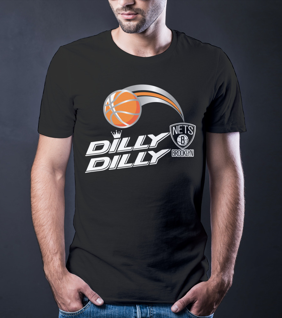 Brooklyn Nets Dilly Dilly Basketball With Logo And Crown T-Shirt