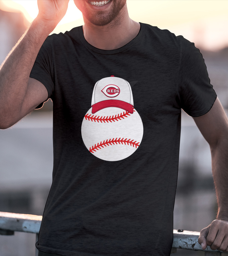 Cincinnati Reds Baseball With Mickey Mouse Ear T-Shirt