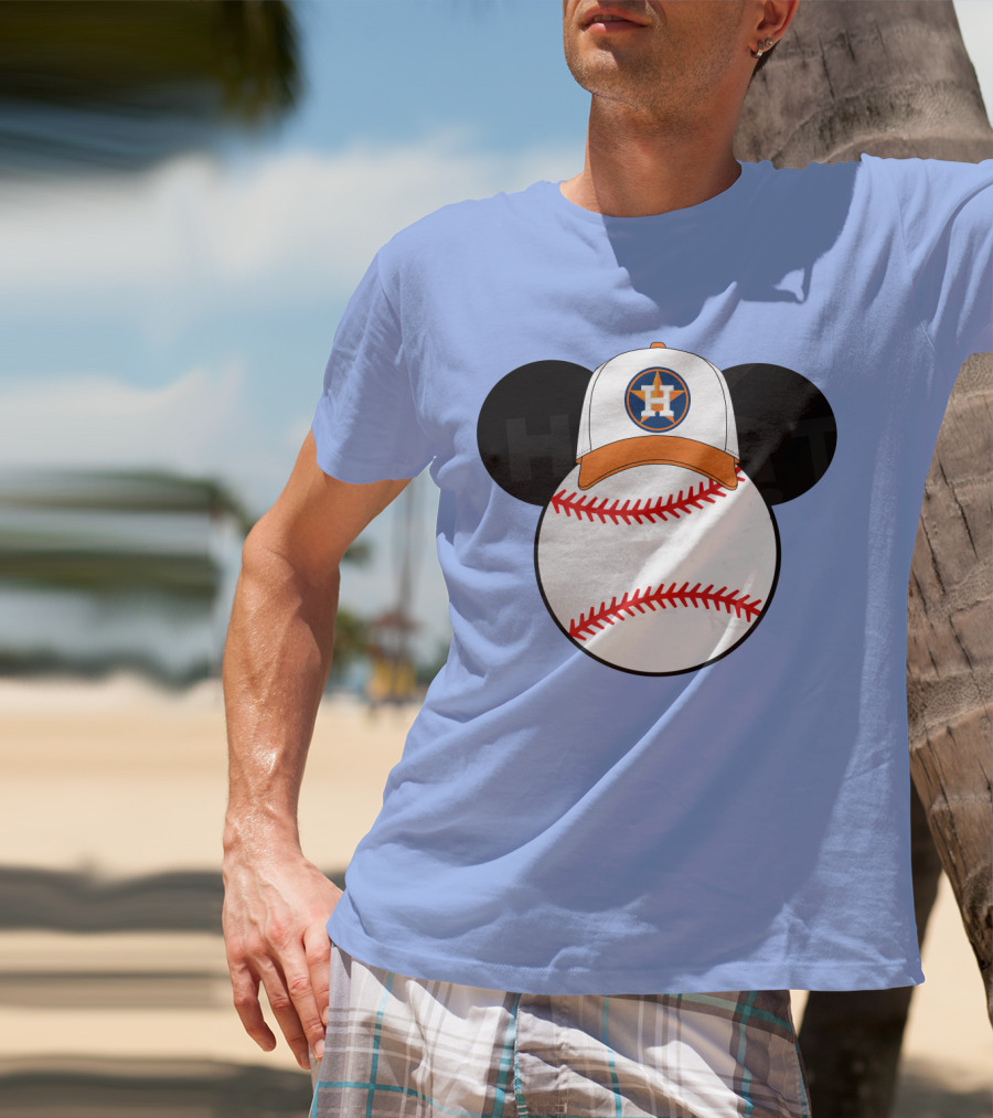 Houston Astros Mickey Mouse Baseball Cap T-Shirt