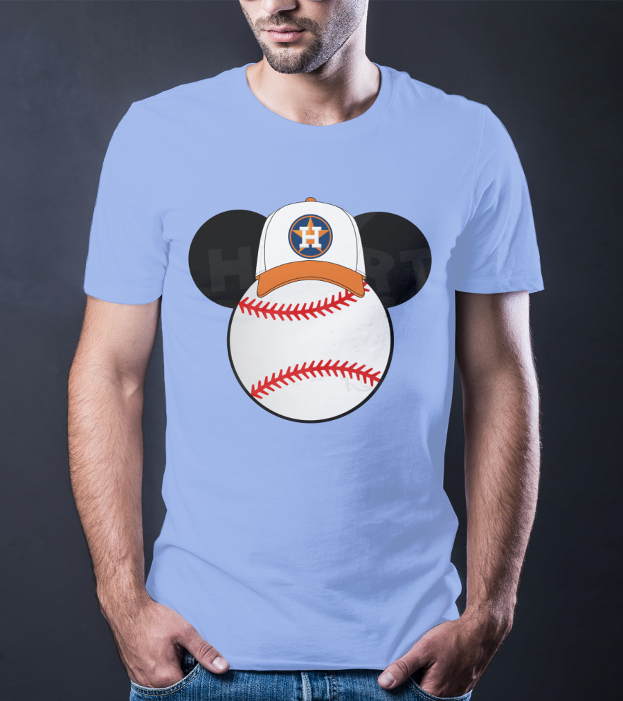 Houston Astros Mickey Mouse Baseball Cap T-Shirt