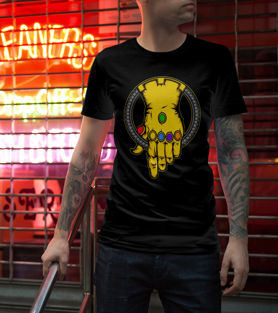 Thanos Infinity Gauntlet With Six Colorful Infinity Stones Iconic T-Shirt