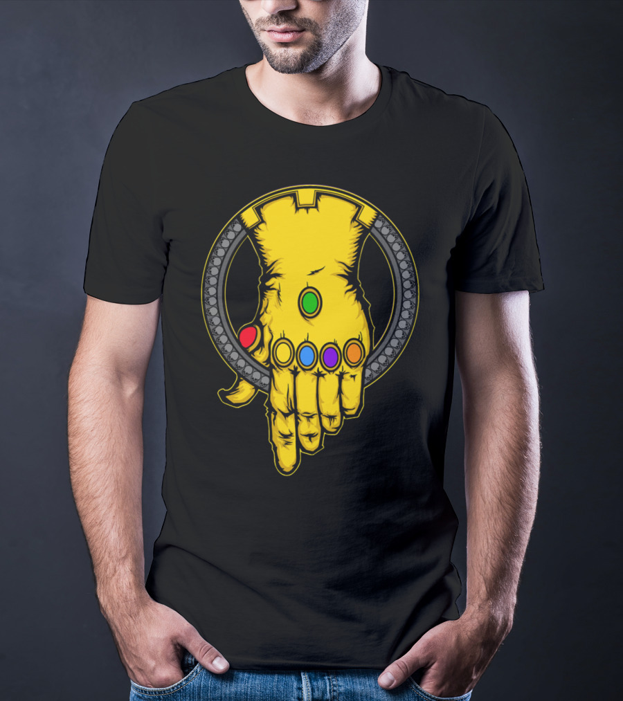 Thanos Infinity Gauntlet With Six Colorful Infinity Stones Iconic T-Shirt
