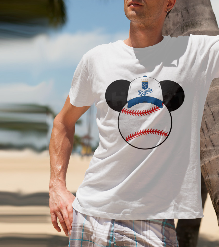Kansas City Royals Baseball Cap Mickey Ears Heart T-Shirt