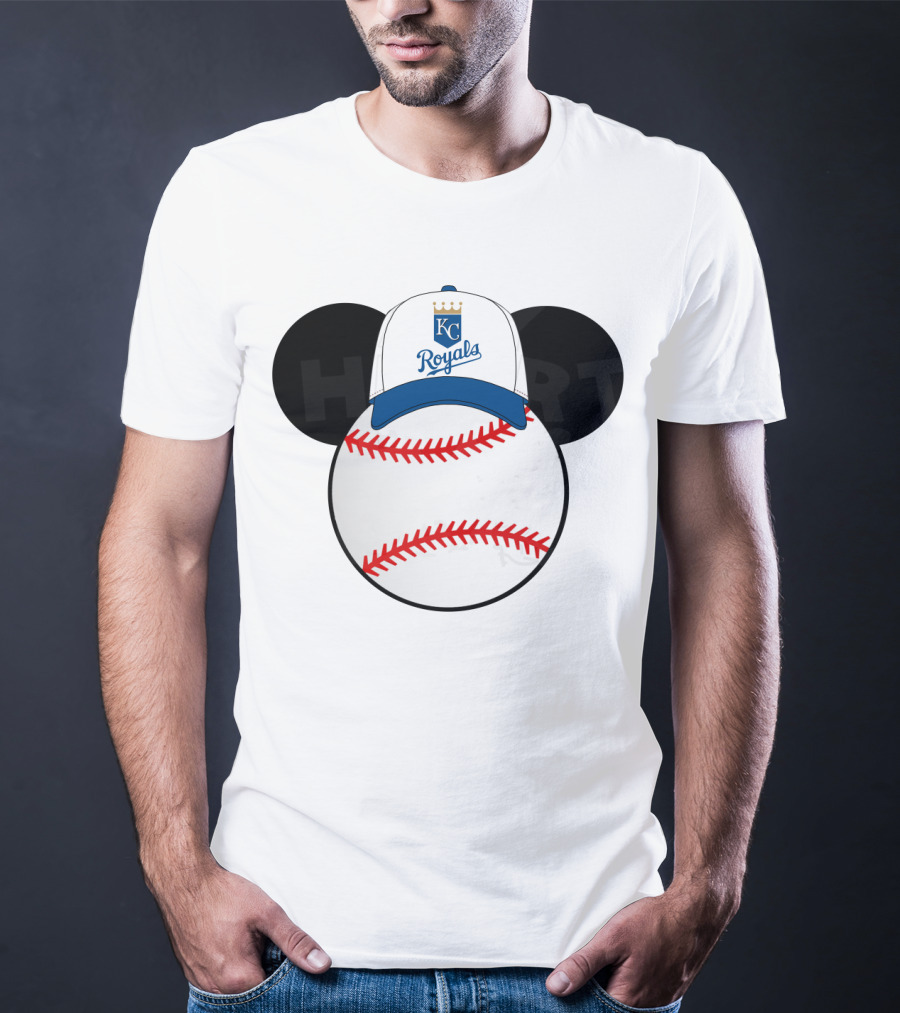 Kansas City Royals Baseball Cap Mickey Ears Heart T-Shirt