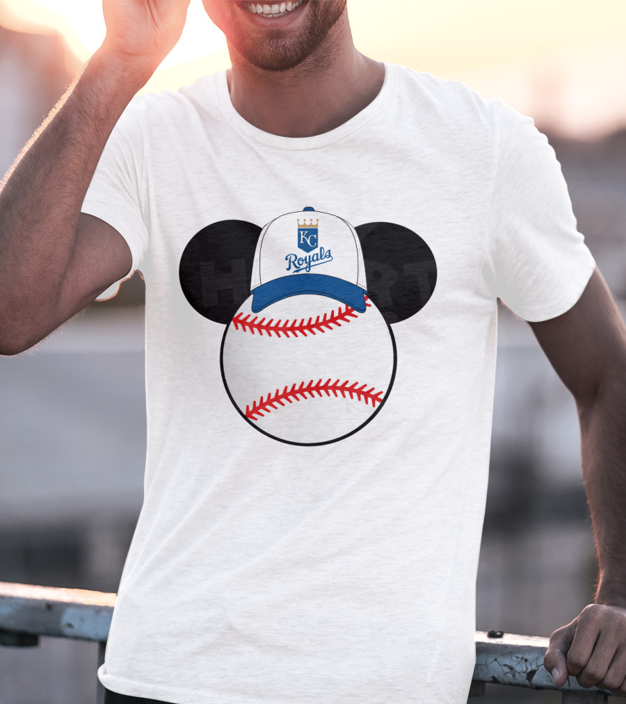 Kansas City Royals Baseball Cap Mickey Ears Heart T-Shirt