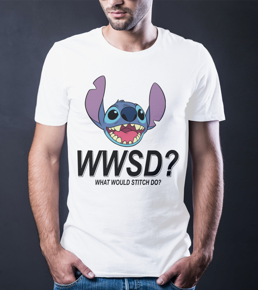Lilo And Stitch WWSD What Would Stitch Do Cute Alien Character Face T-Shirt