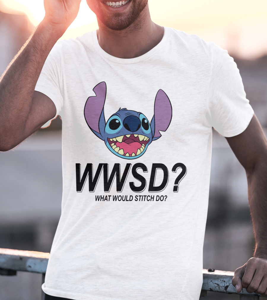 Lilo And Stitch WWSD What Would Stitch Do Cute Alien Character Face T-Shirt