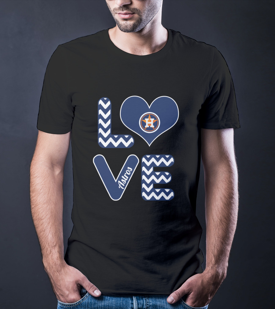 Love Astros Heart Design For Houston Baseball Fans T-Shirt