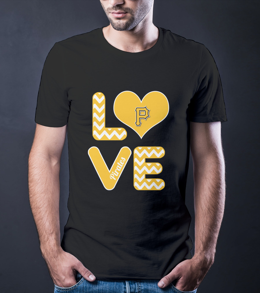 Love Pittsburgh Pirates Heart Design For Fans Baseball T-Shirt