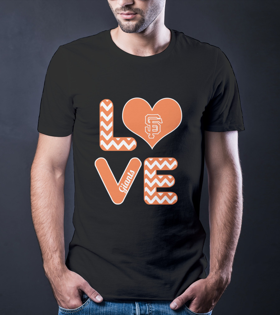 Love San Francisco Giants Heart Logo Fan Baseball T-Shirt