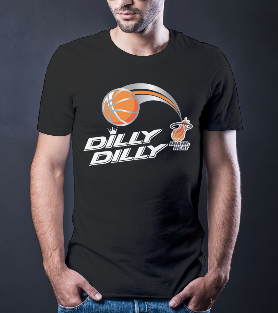 Miami Heat Dilly Dilly Basketball With Orange Ball And Crown T-Shirt