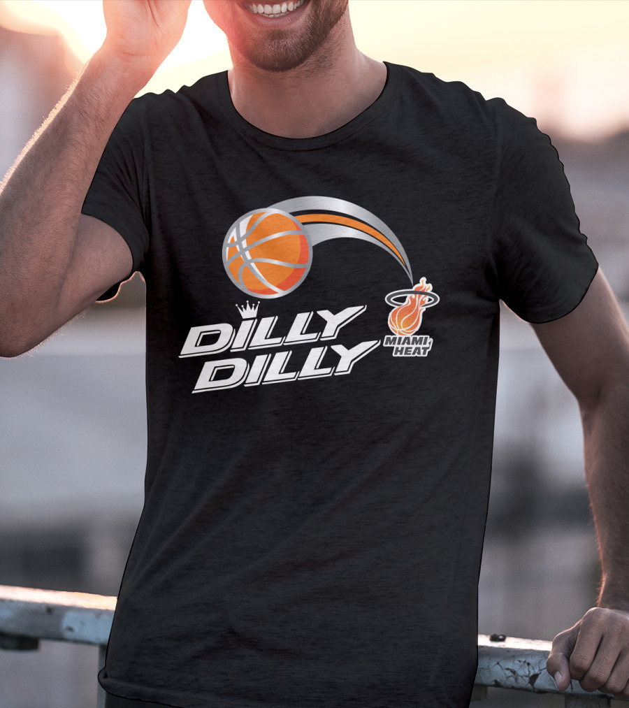 Miami Heat Dilly Dilly Basketball With Orange Ball And Crown T-Shirt