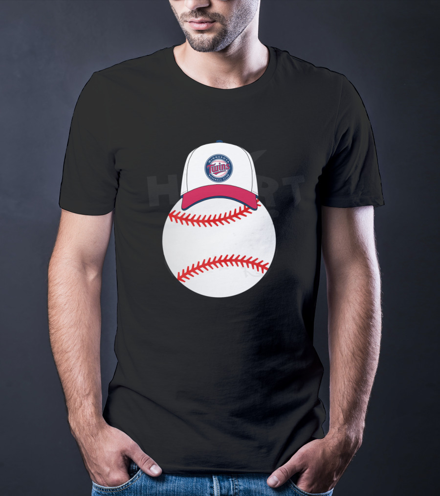 Minnesota Twins Mickey Mouse Baseball Hat And Ball T-Shirt