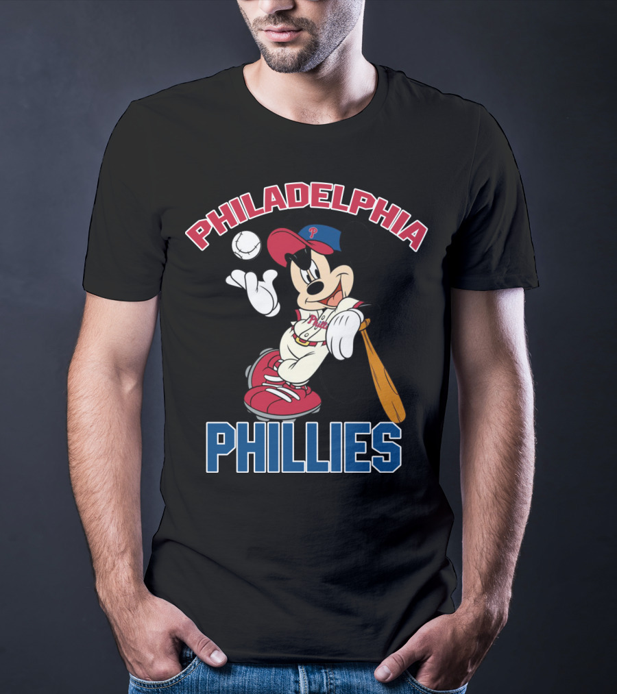 Philadelphia Phillies Mickey Mouse Baseball Player T-Shirt