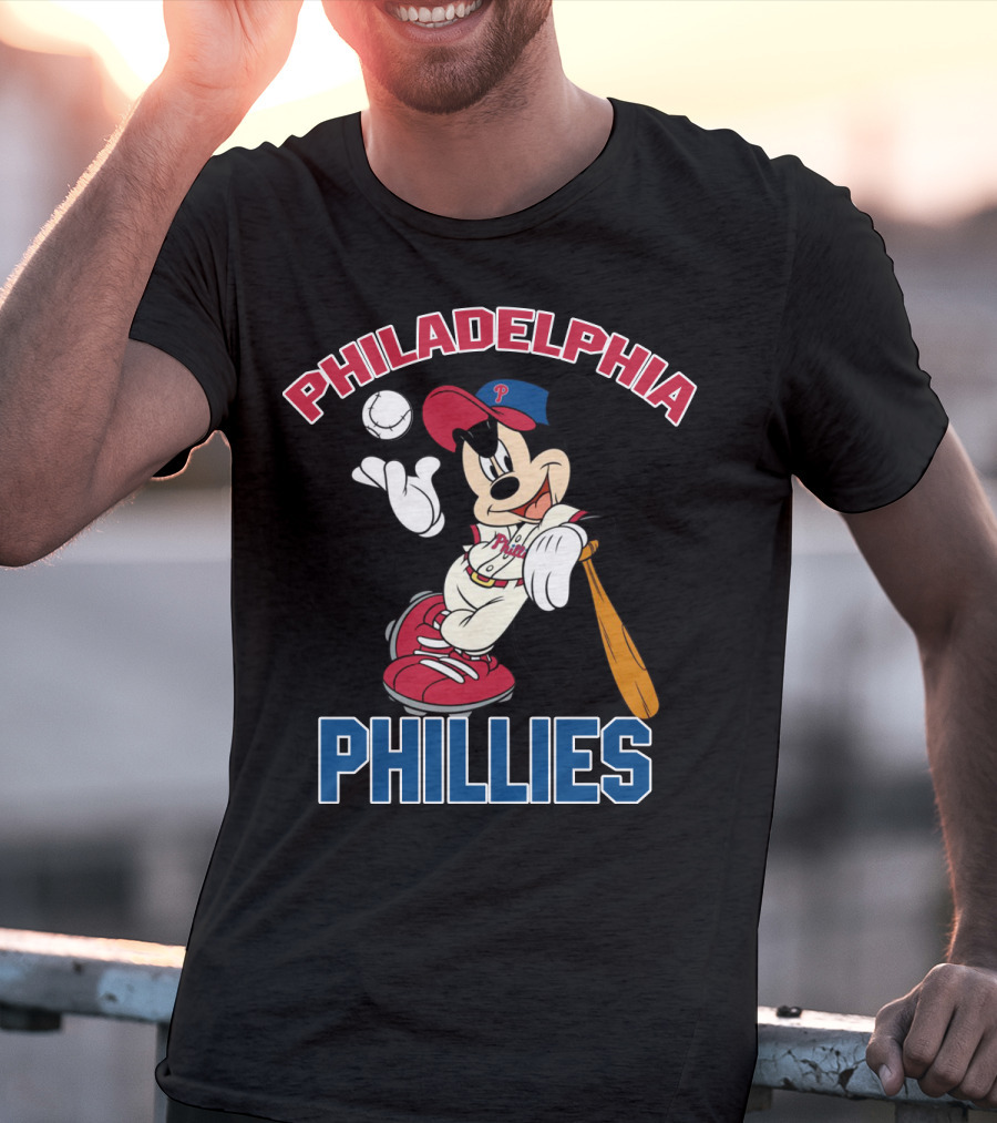 Philadelphia Phillies Mickey Mouse Baseball Player T-Shirt