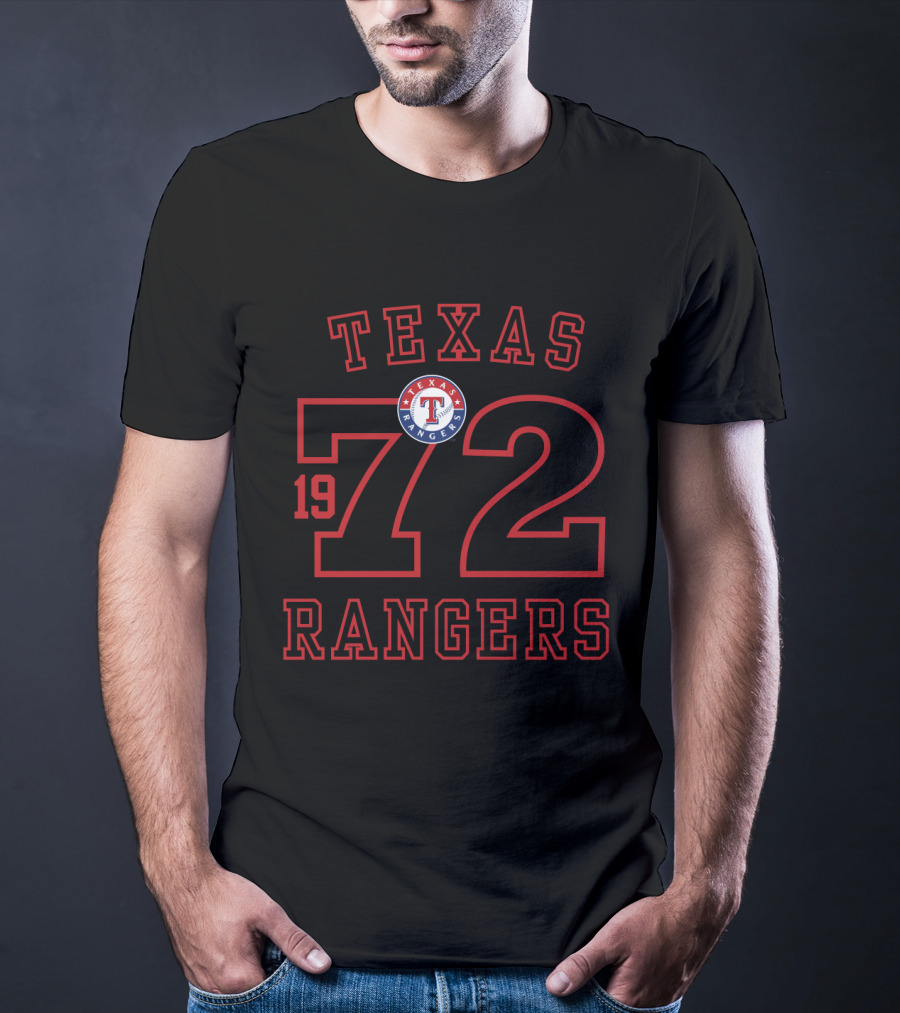 Texas Rangers 19 72 Vintage Logo Red Outline T-Shirt