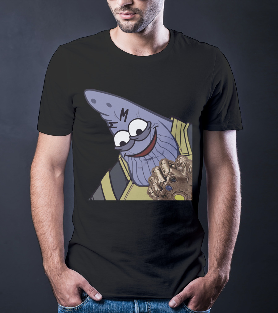 Thanos Mashup With Cartoon Character Holding Infinity Gauntlet T-Shirt