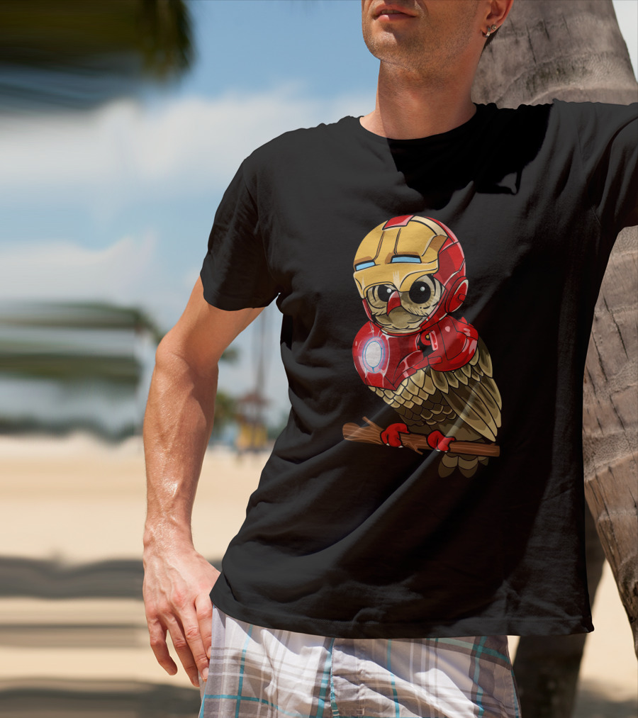 Owlvengers Iron Man Owl Infinity War Crossover T-Shirt