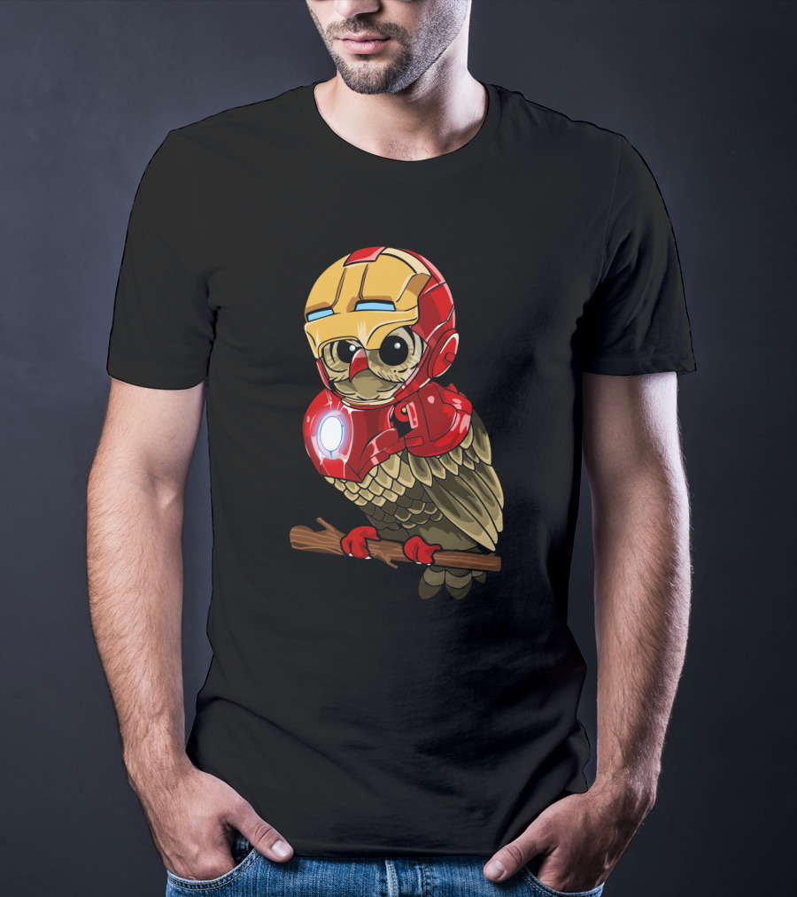 Owlvengers Iron Man Owl Infinity War Crossover T-Shirt