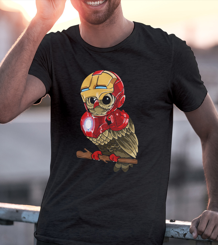 Owlvengers Iron Man Owl Infinity War Crossover T-Shirt