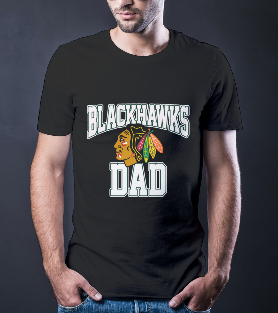 Blackhawks Dad Fan Apparel Featuring Iconic Team T-Shirt