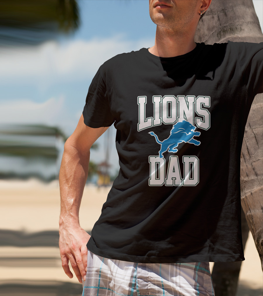 Detroit Lions Dad Best Father's Day Gift Idea T-Shirt