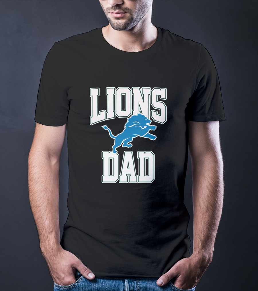 Detroit Lions Dad Best Father's Day Gift Idea T-Shirt