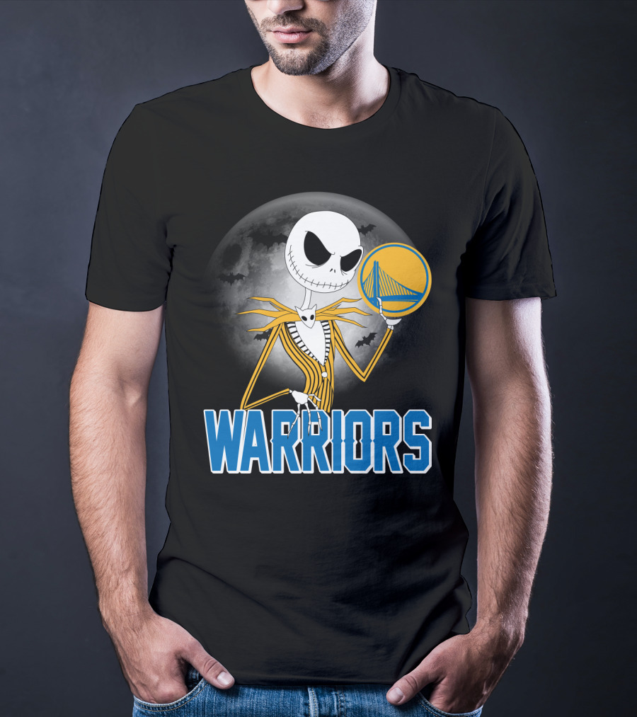 Jack Halloween Warriors Golden State Fan Basketball Moon Scene T-Shirt