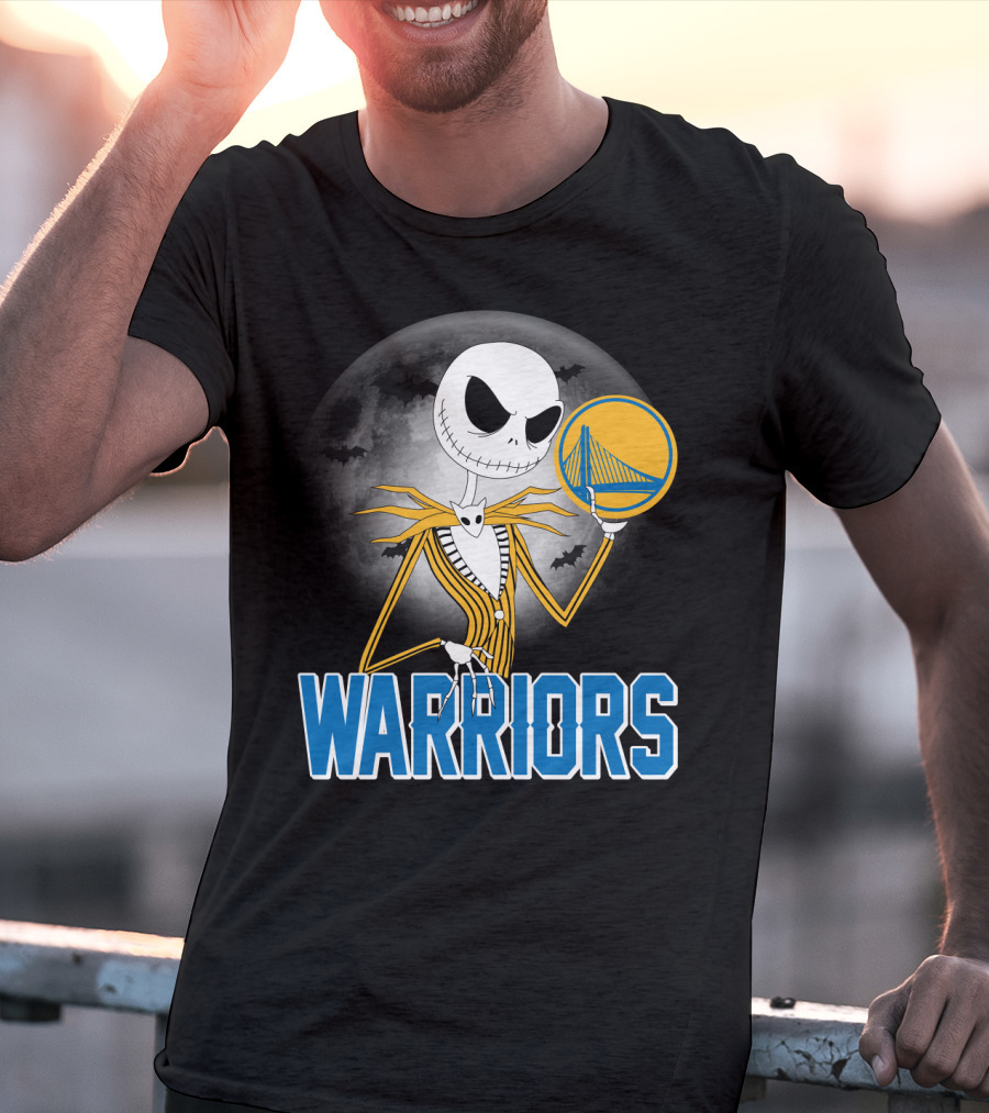Jack Halloween Warriors Golden State Fan Basketball Moon Scene T-Shirt